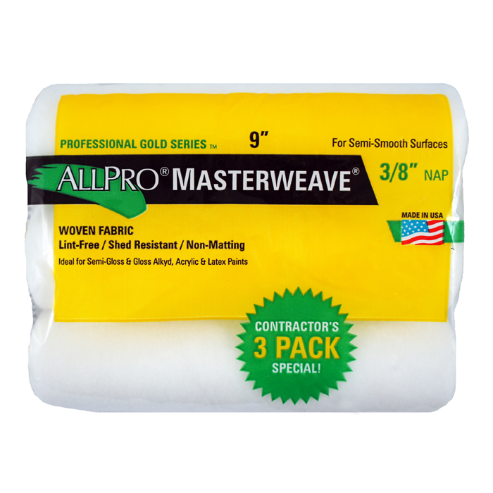 9" ALLPRO Master Weave Roller Covers (3 Pack)