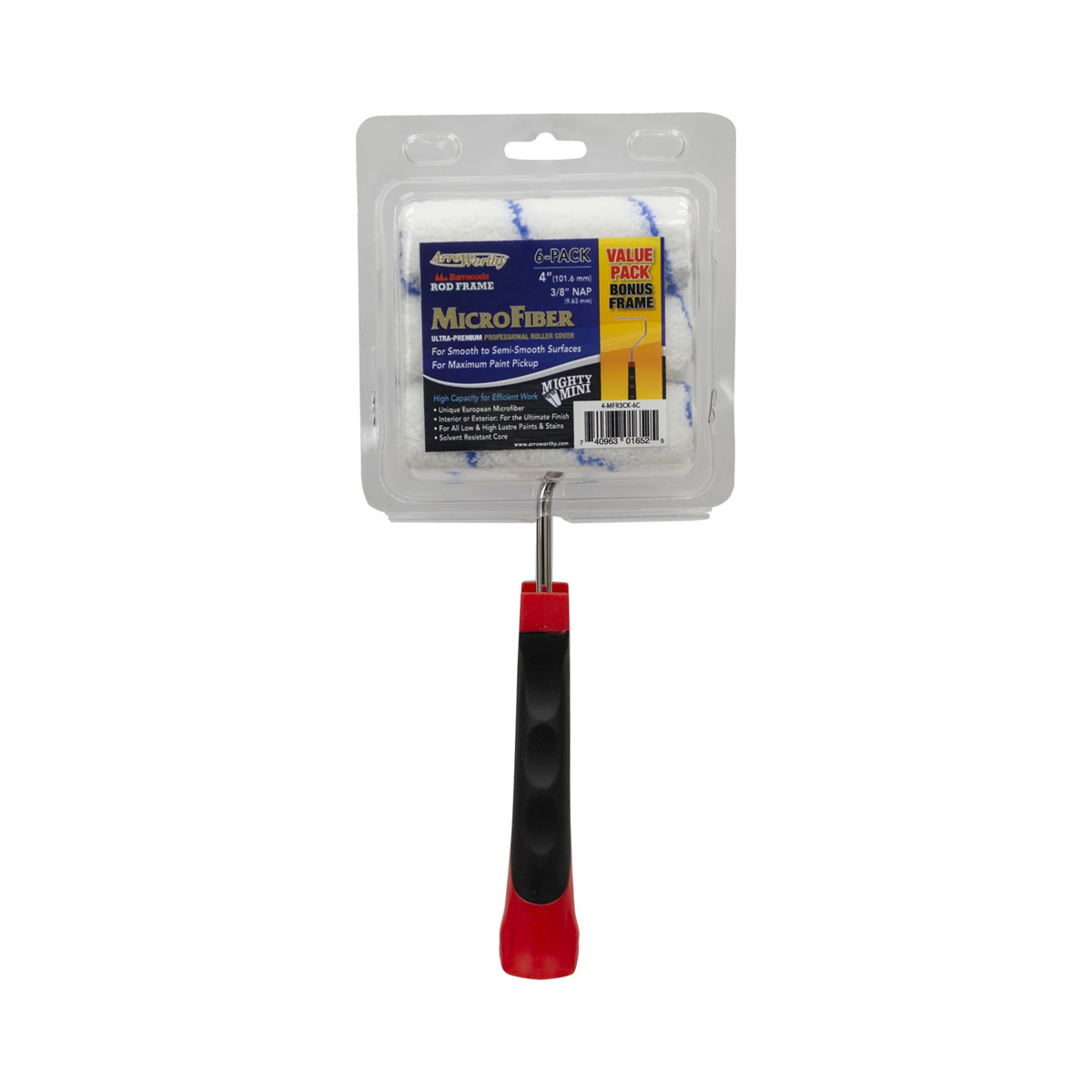 Arroworthy 4x3/8" Mini Rollers with Frame (6pk)