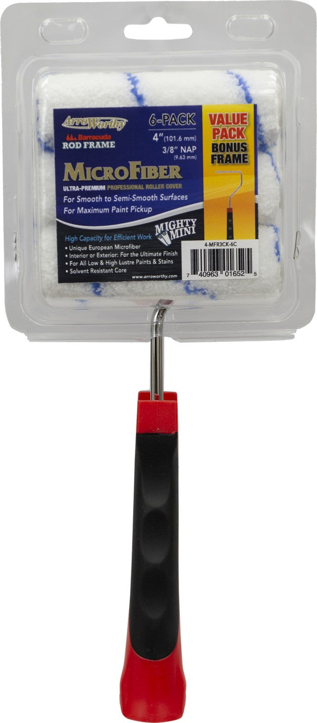 Arroworthy 4x3/8" Mini Rollers with Frame (6pk)