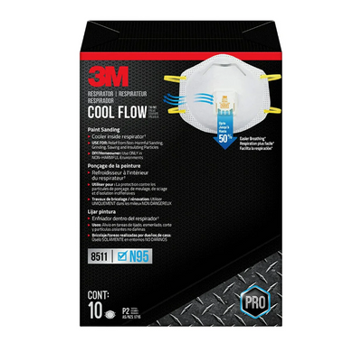 3M 8511 N95 Respirator with Cool Flow Valve Pk 10/Box