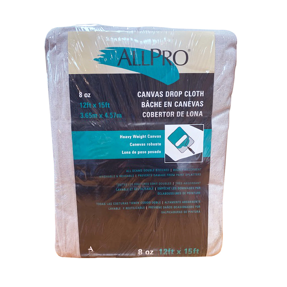 Allpro 8 oz 12ft x 15ft canvas drop cloth, available at Aboff's in New York and Long Island.