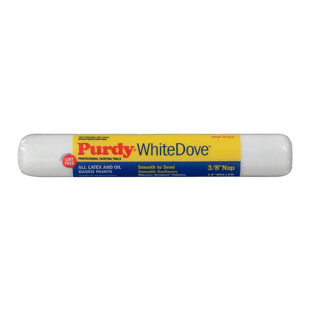 Purdy 14x3/8" white dove paint roller, available at Aboff's in Long Island and New York. Edit alt text