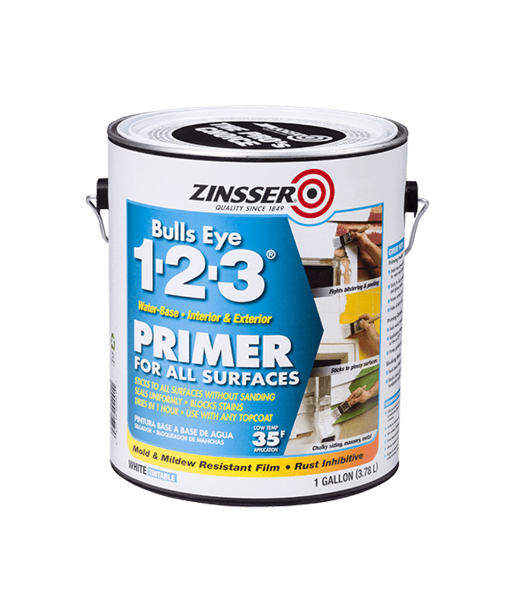 Zinsser Bullseye 123 Watertbase sealer gallon, available at Aboff's in New York and Long Island.