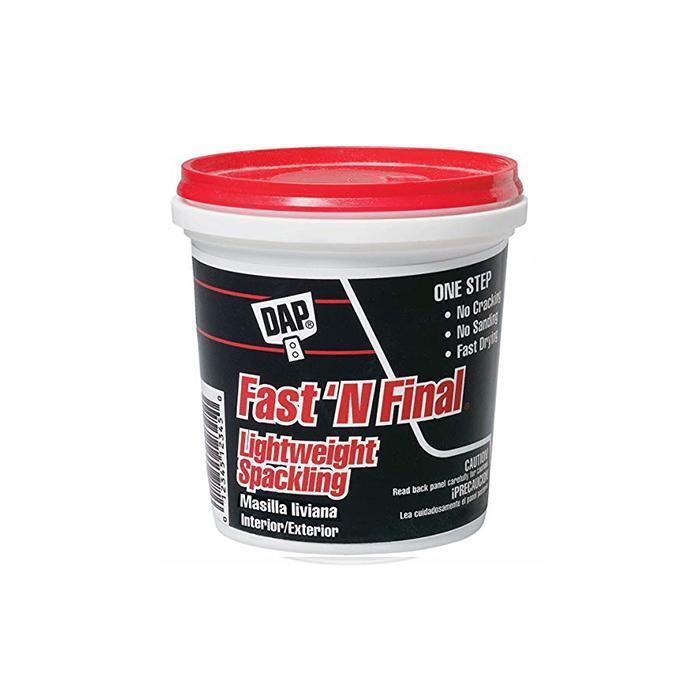 DAP Fast n' final spackle, available at Aboff's in New York and Long Island.