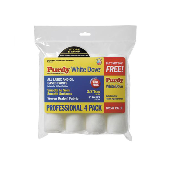 Purdy white dove 4 pack paint rollers, available at Aboff's in Long Island and New York.