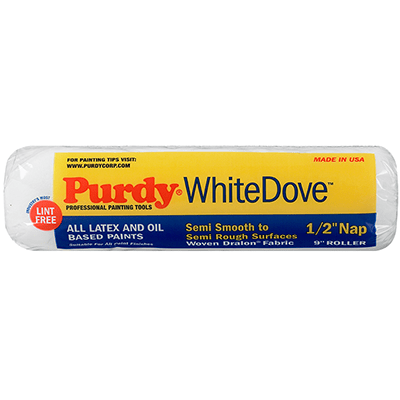 Purdy 9x1/2" white dove paint roller, available at Aboff's in Long Island and New York.